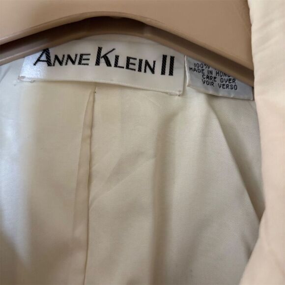 Anne Klein Women's Ivory Silk Jacket Size 10 Vintage Mid-Length Formal - Picture 11 of 11